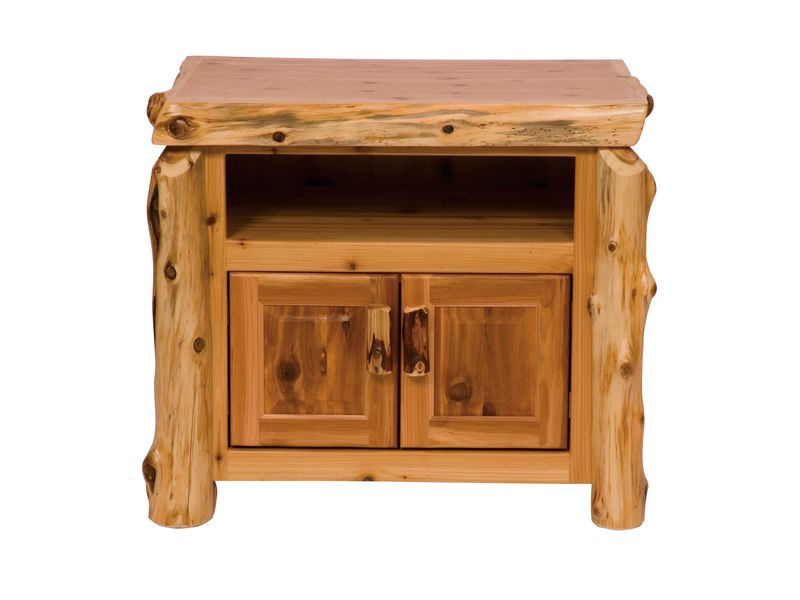 Cedar Log Television Stand - Weathered 2