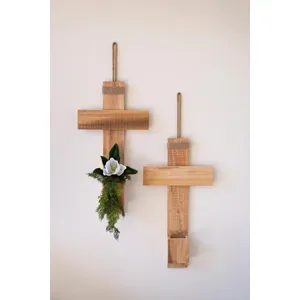 Recycled Pine Cross Wall Planter 1