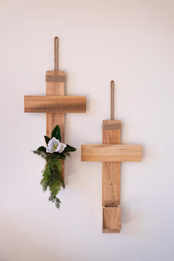 Recycled Pine Cross Wall Planter