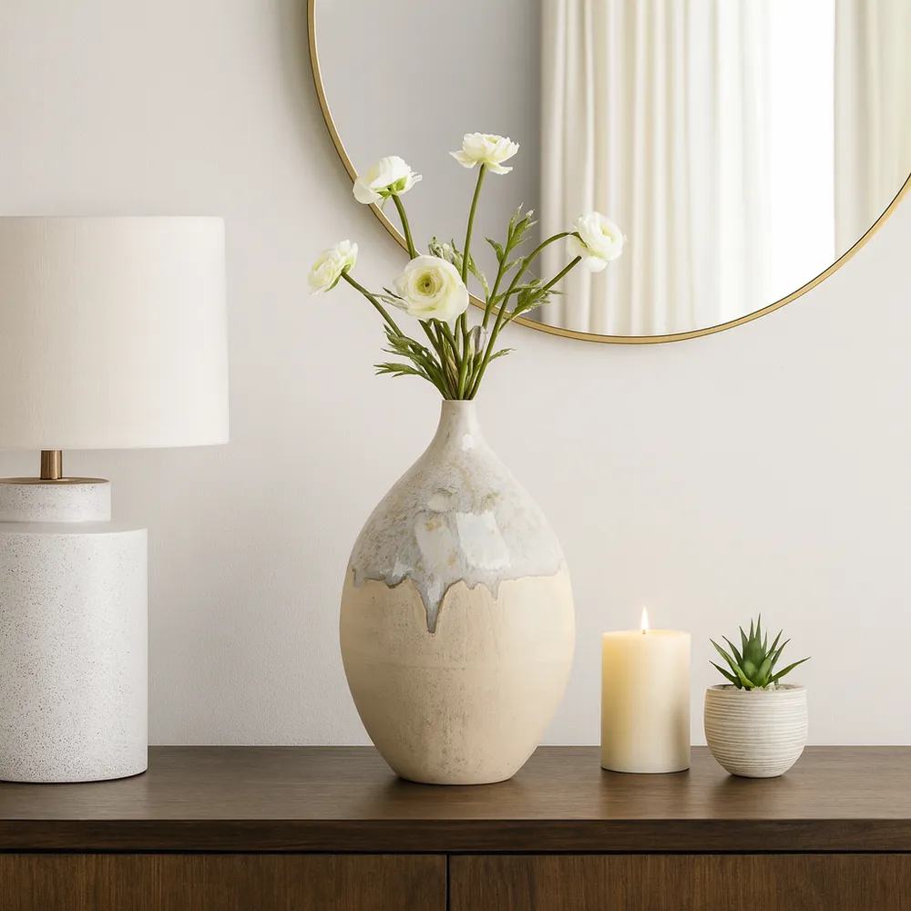 EMMETOAK CREAM VASE 18 (IN)