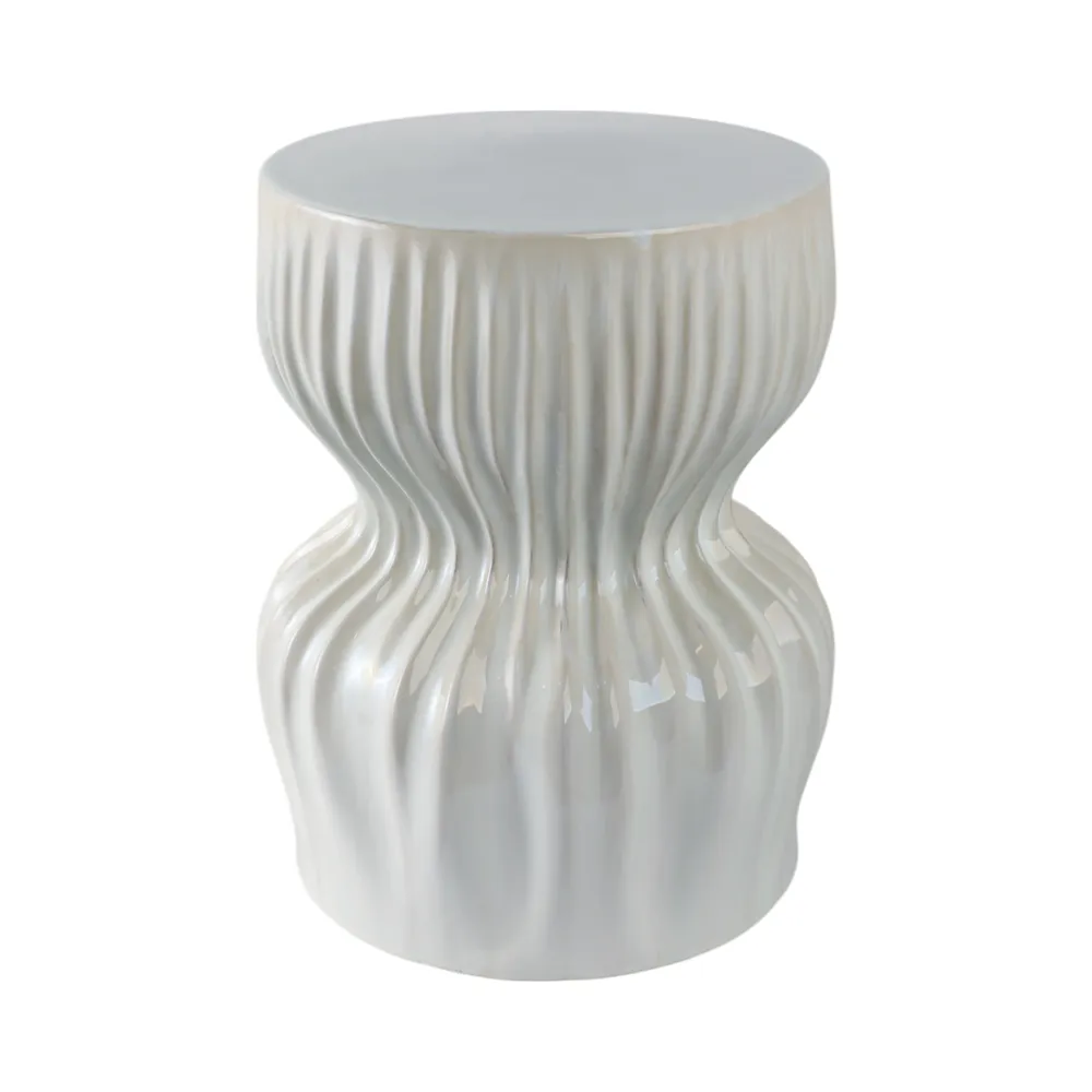 LEONAMILL WHITE GARDEN STOOL 19 (IN)