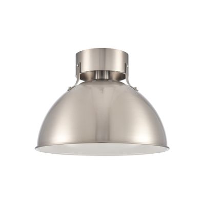 Zayne 12″ Wide 1-Light Semi Flush - Brushed Nickel