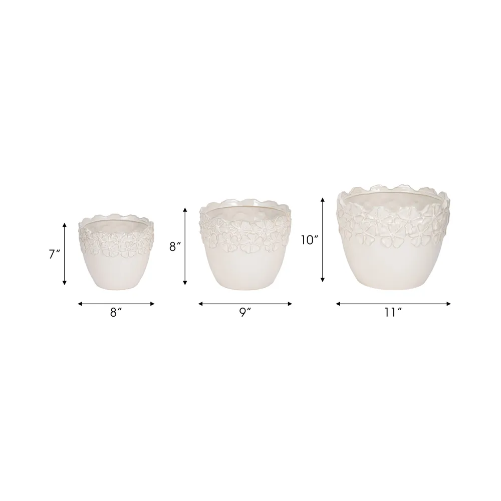 SLATERGATE SET OF 3 IVORY PLANTER 10 (IN)