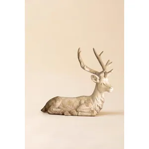 Antique White Faux Concrete Deer 3