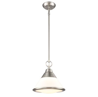 Sven 12″ Wide 1-Light Mini Pendant - Satin Nickel