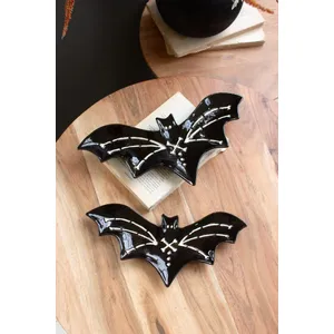 Set of 2 Nesting Ceramic Bat Serving Platters 1