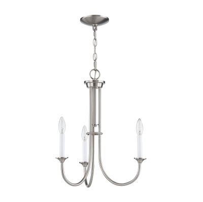 Meadowview 18″ Wide 3-Light Chandelier - Brushed Nickel