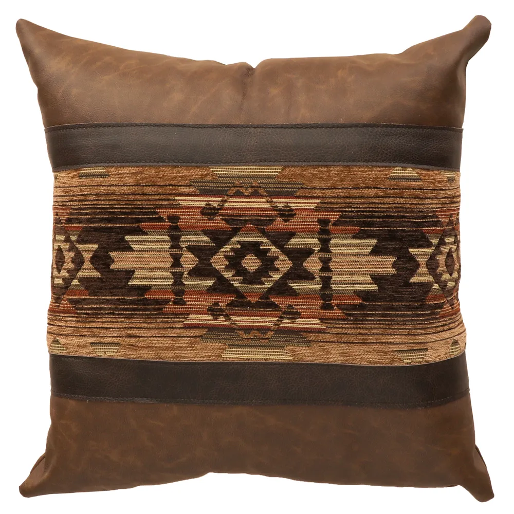 Hitchin' Post Leather Pillow - 18x18