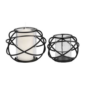 HARMONWICK SET OF 2 BLACK CANDLE HOLDER 6 (IN) 4