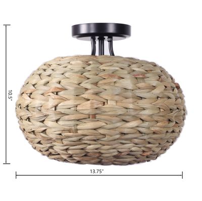Cove 13.75″ Wide 1-Light Semi Flush Mount - Oil Natural