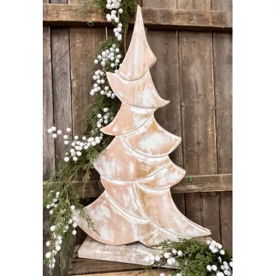 Distressed White Mangowood Tree 12x19in