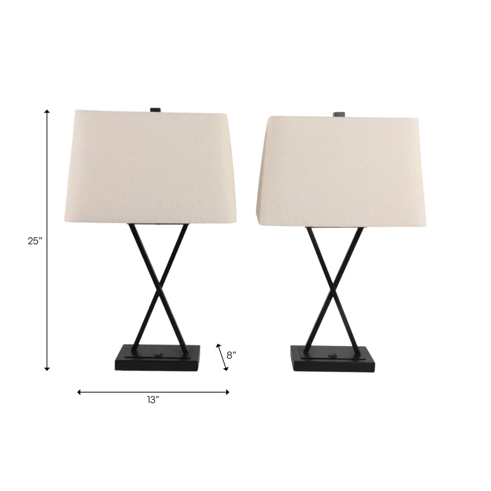 LYNNWAY SET OF 2 BLACK LAMPS 25 (IN)