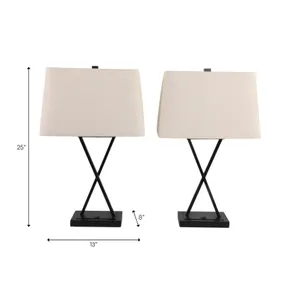 LYNNWAY SET OF 2 BLACK LAMPS 25 (IN) 10