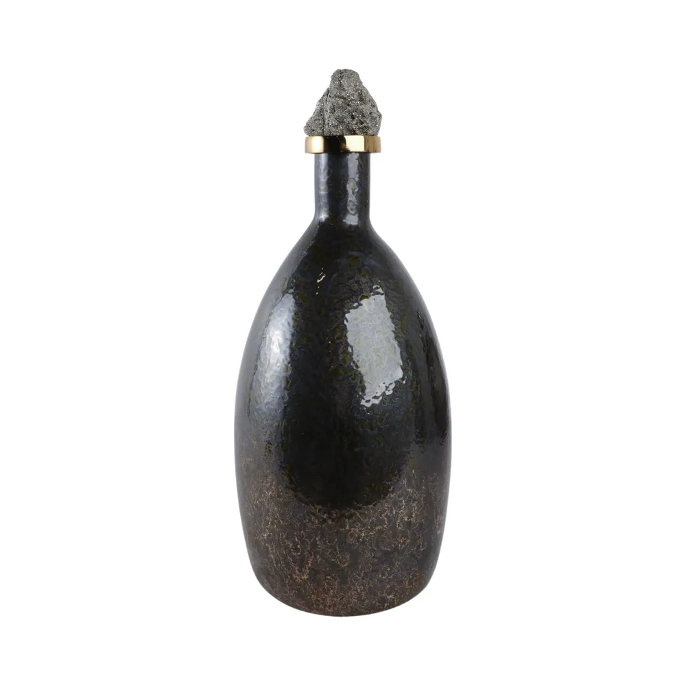 FARLEYDALE BLACK GLASS VASE 20 (IN)
