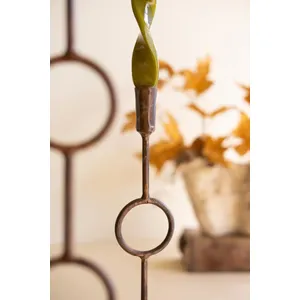 Set of 3 Forged-Iron Antique Brass Rings Taper Candle Holders 2