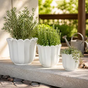 CASPERBROOK SET OF 3 WHITE PLANTER 13 (IN) 10