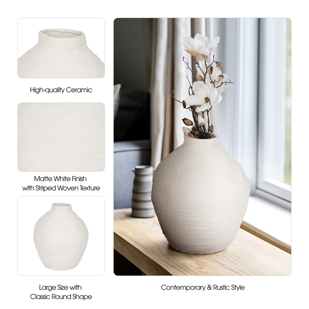 DENNINGHOLM WHITE VASE 13 (IN)