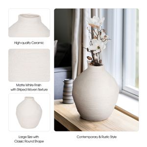 DENNINGHOLM WHITE VASE 13 (IN) 9
