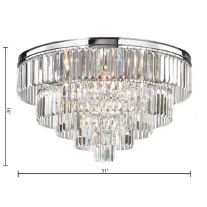 Palacial 31'' Wide 6-Light Flush Mount - Polished Chrome 2