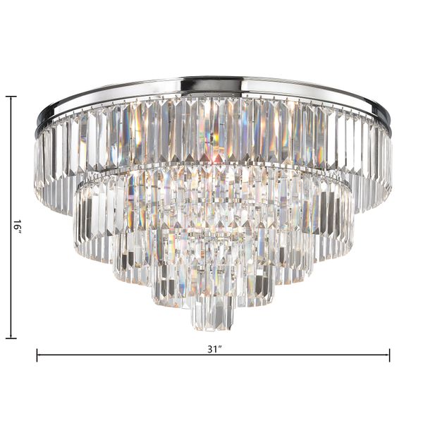 Palacial 31'' Wide 6-Light Flush Mount - Polished Chrome