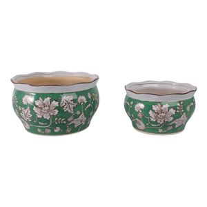 WATSONCLIFF SET OF 2 GREEN PLANTER 7 (IN) 1