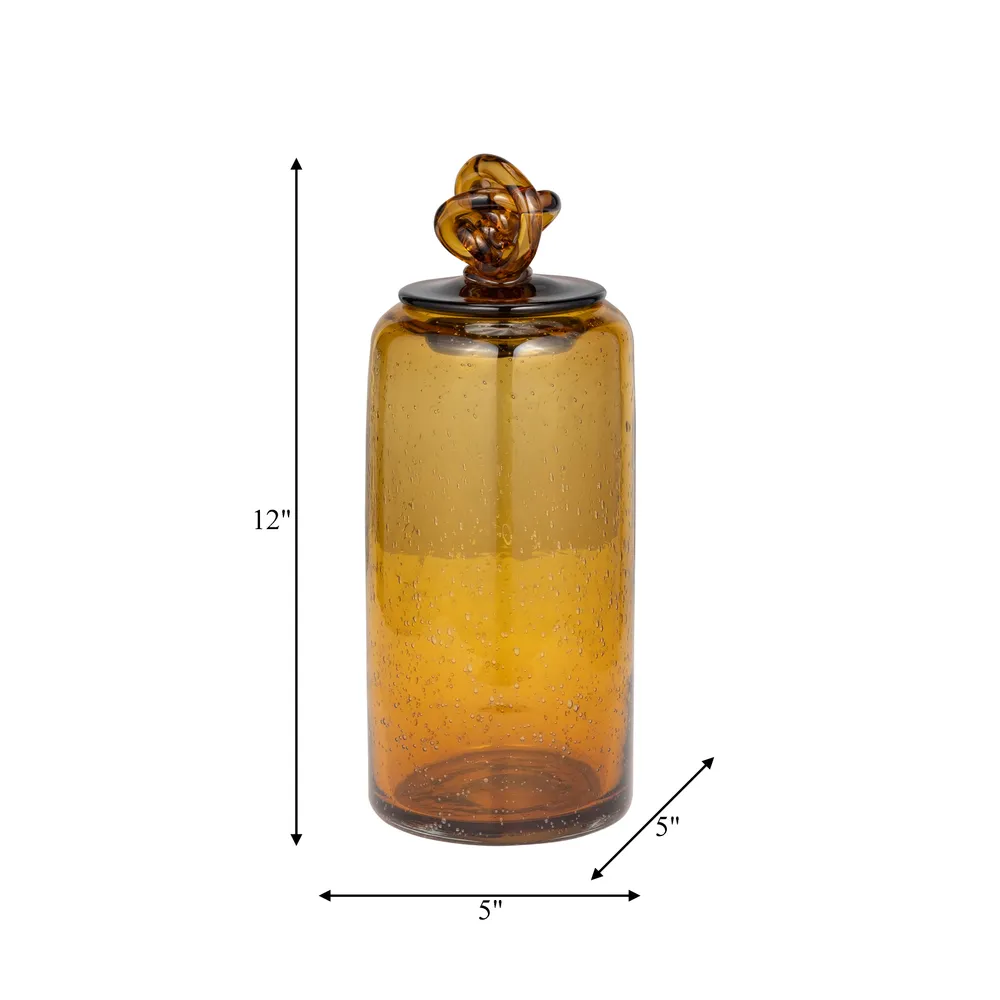 DIXONWELL ORANGE GLASS VASE 12 (IN)
