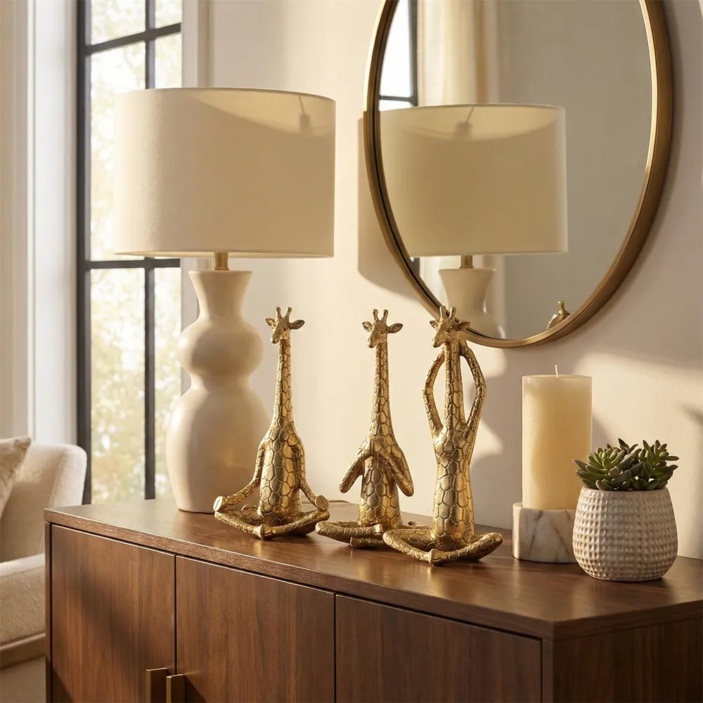DRAPERWOOD SET OF 3 GOLD DECOR 12 (IN)