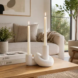 CORBINVIEW WHITE CANDLE HOLDER 6 (IN) 10