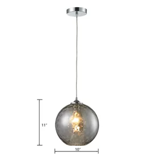 Watersphere 10'' Wide 1-Light Mini Pendant - Polished Chrome with Smoke 2