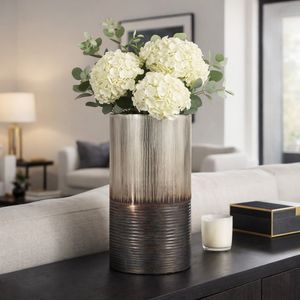 ARLOROSE SILVER GLASS VASE 13 (IN) 2