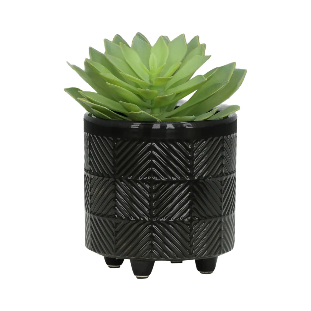 EMMETLAKE SET OF 2 BLACK PLANTER 8 (IN)