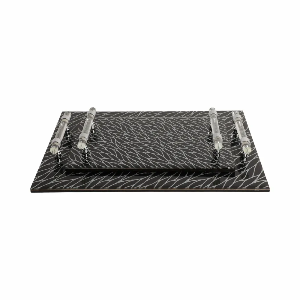 LARKLAND SET OF 2 BLACK TRAY 2 (IN)