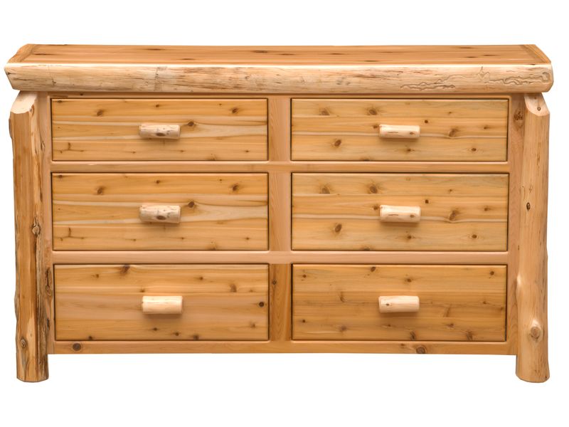 Cedar Log Six Drawer Dresser - Natural - Premium Line 3