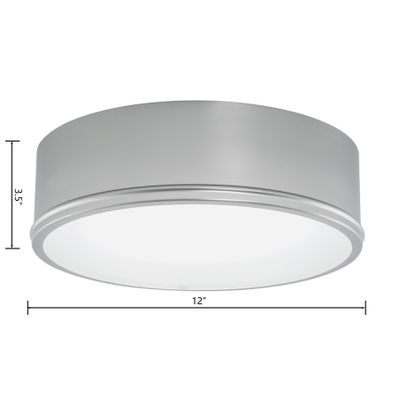 Getty 12″ Wide 1-Light Flush Mount - Brushed Nickel