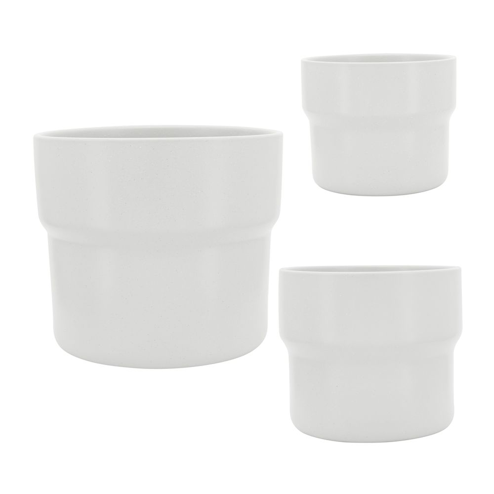 CORWINPORT SET OF 3 WHITE PLANTER 9 (IN)