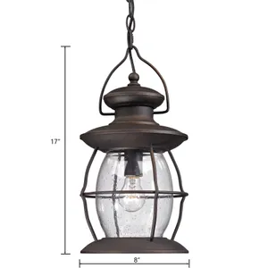 Village Lantern 8'' Wide 1-Light Outdoor Pendant - Weathered Charcoal 2