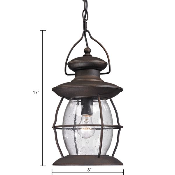 Village Lantern 8'' Wide 1-Light Outdoor Pendant - Weathered Charcoal
