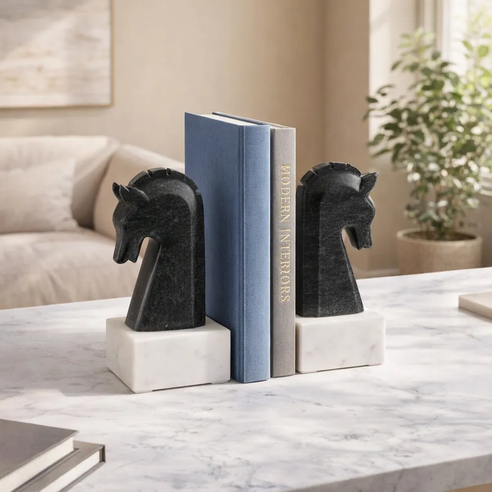 NICOLEWOOD SET OF 2 BLACK BOOKENDS 7 (IN)