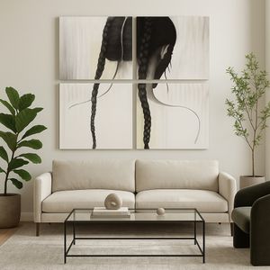 INGRIDCLIFF SET OF 4 BLACK ART 79 (IN) 10