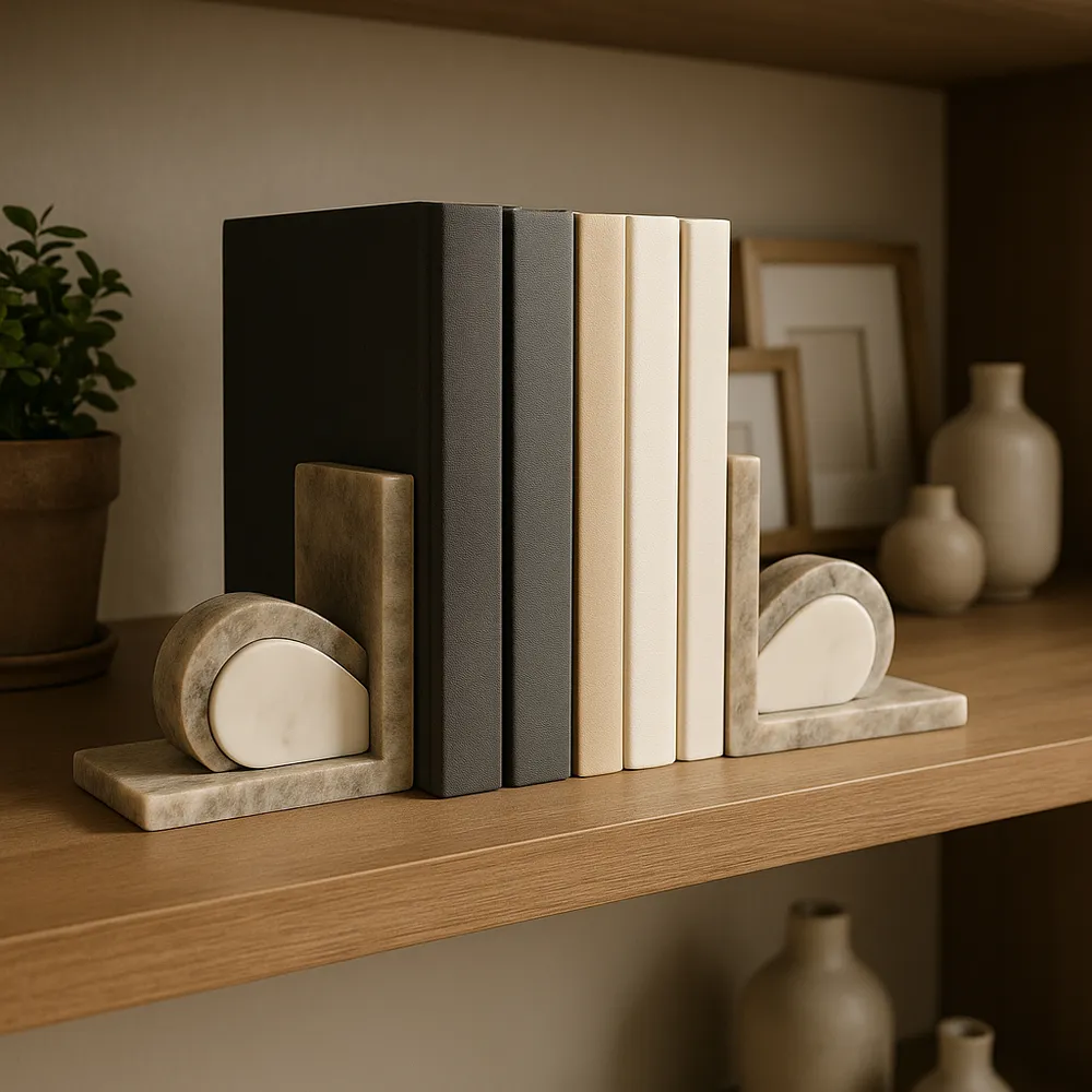 DAYTONVIEW SET OF 2 IVORY BOOKENDS 6 (IN)