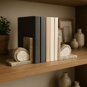 DAYTONVIEW SET OF 2 IVORY BOOKENDS 6 (IN) 2
