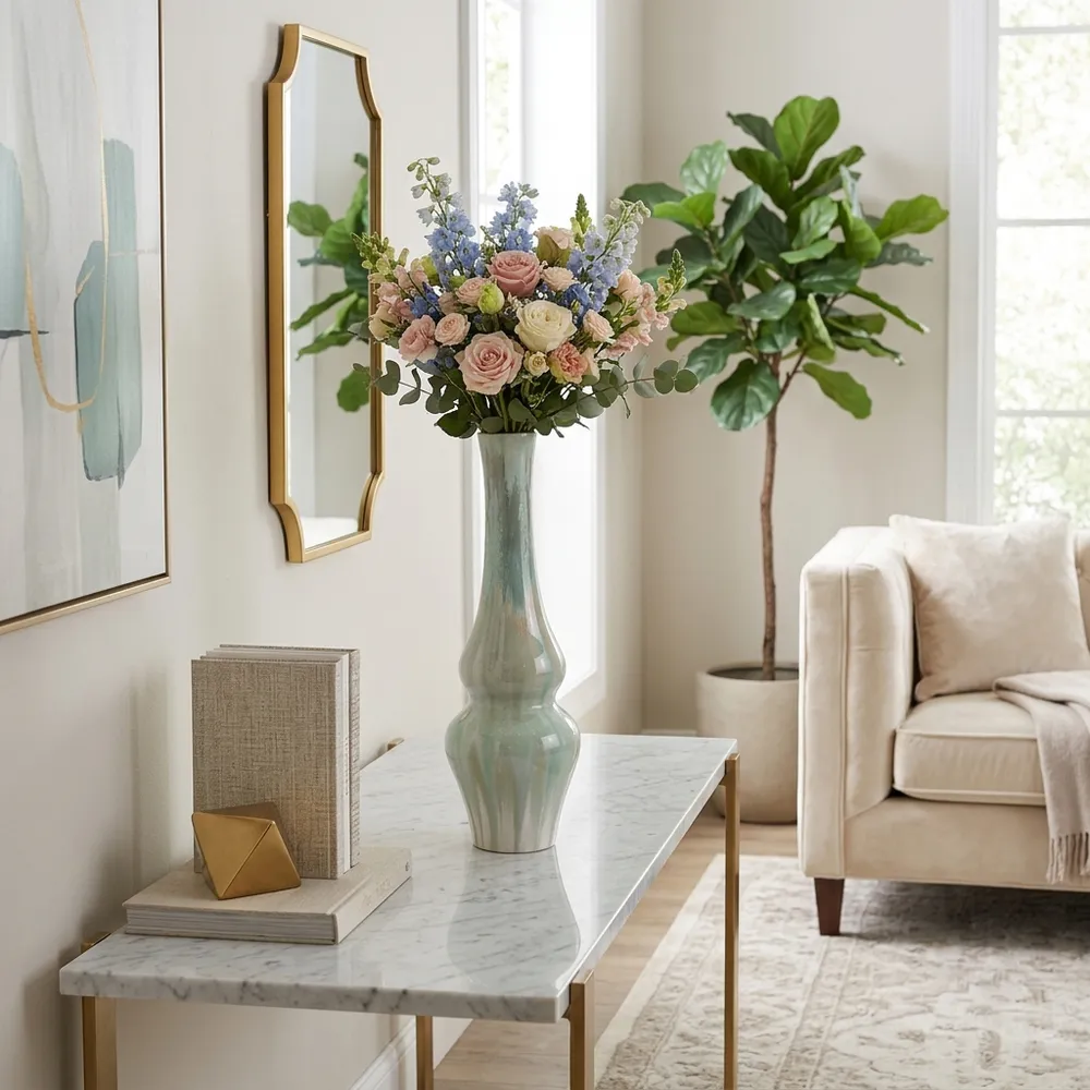 HADFIELDHOLM GREEN VASE 20 (IN)