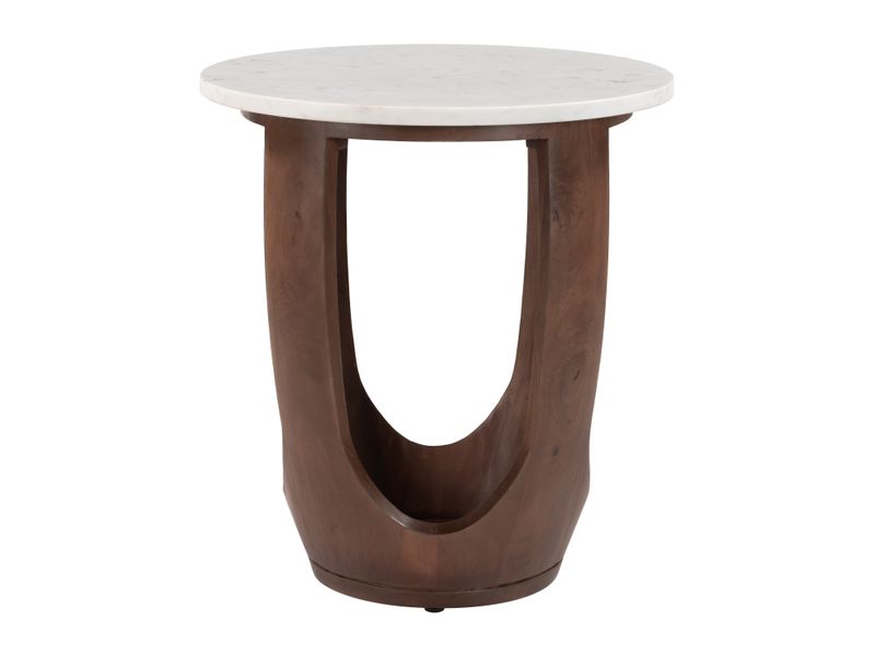 Vaan Side Table White & Walnut 4
