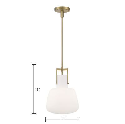 Izel 12″ Wide 1-Light Pendant - Antique Brass