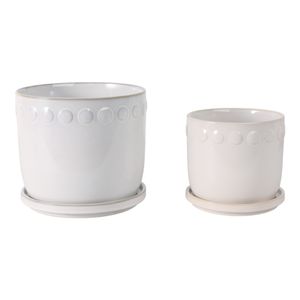 LINTONMORE SET OF 2 WHITE PLANTER 8 (IN) 5