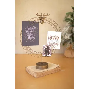 Round Wire Christmas Card Holder on a Stand 1