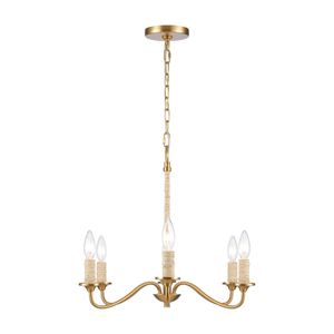 Abaca 32'' Wide 6-Light Chandelier - Brushed Gold 8