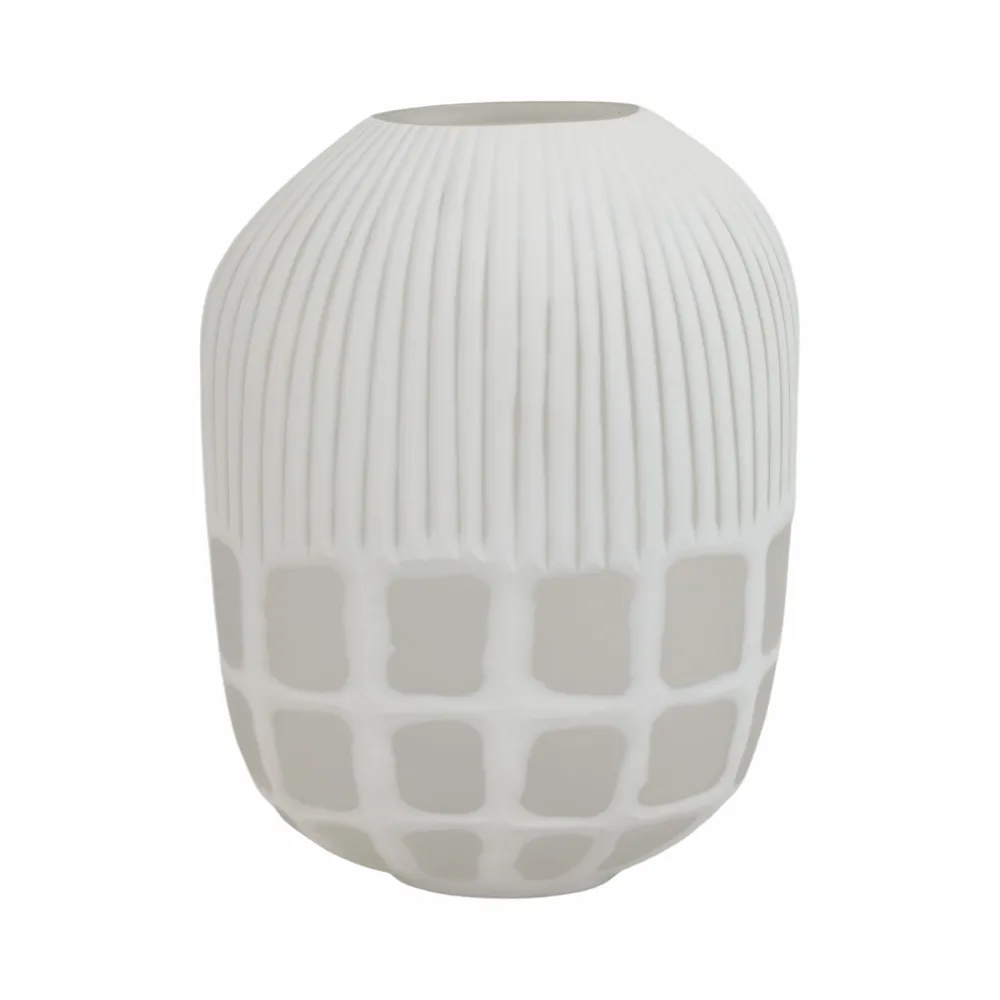 WOODSONWORTH WHITE GLASS VASE 16 (IN)