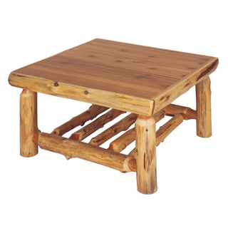 Cedar Log Square Coffee Table - 42-inch - Coffee - Armor