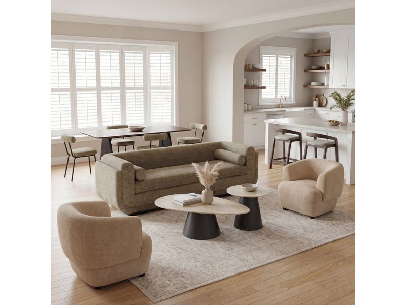 Reyes Coffee Table Set Natural & Black 9